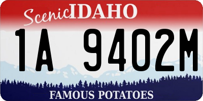ID license plate 1A9402M
