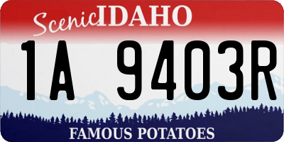 ID license plate 1A9403R