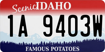 ID license plate 1A9403W