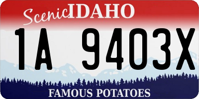 ID license plate 1A9403X