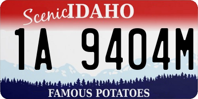 ID license plate 1A9404M