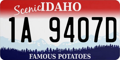 ID license plate 1A9407D