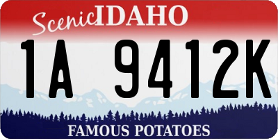 ID license plate 1A9412K