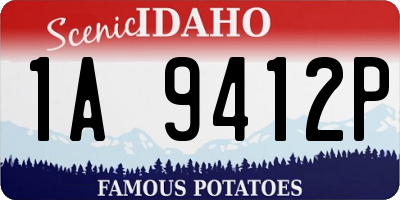 ID license plate 1A9412P