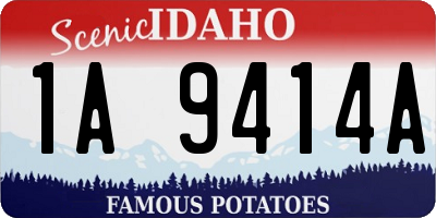 ID license plate 1A9414A