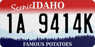 ID license plate 1A9414K