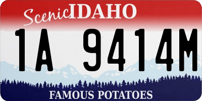 ID license plate 1A9414M