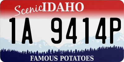 ID license plate 1A9414P