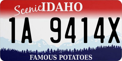 ID license plate 1A9414X
