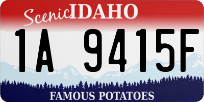 ID license plate 1A9415F