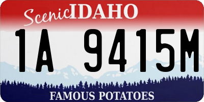 ID license plate 1A9415M