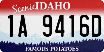 ID license plate 1A9416D