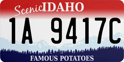 ID license plate 1A9417C