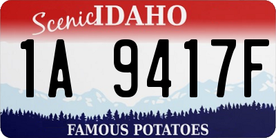 ID license plate 1A9417F