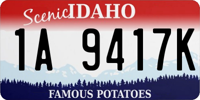 ID license plate 1A9417K