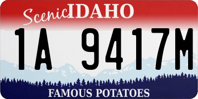 ID license plate 1A9417M