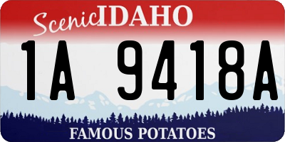ID license plate 1A9418A