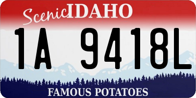 ID license plate 1A9418L