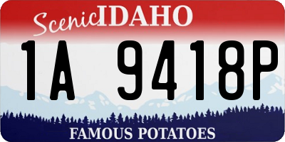 ID license plate 1A9418P