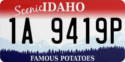 ID license plate 1A9419P