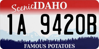 ID license plate 1A9420B