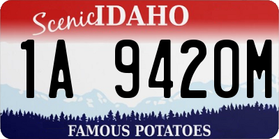 ID license plate 1A9420M