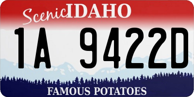 ID license plate 1A9422D