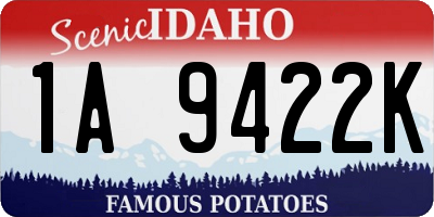 ID license plate 1A9422K