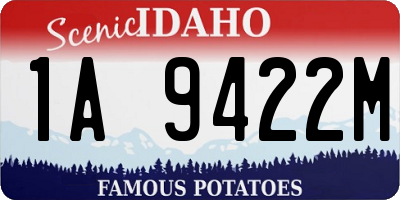 ID license plate 1A9422M