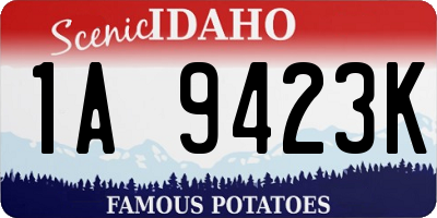 ID license plate 1A9423K