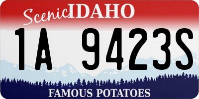 ID license plate 1A9423S