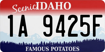 ID license plate 1A9425F