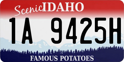 ID license plate 1A9425H