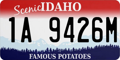 ID license plate 1A9426M