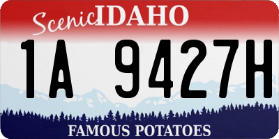 ID license plate 1A9427H
