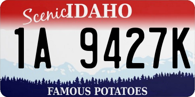 ID license plate 1A9427K
