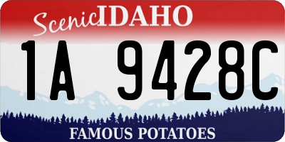 ID license plate 1A9428C
