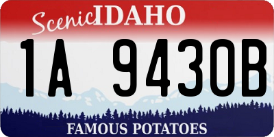 ID license plate 1A9430B