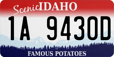 ID license plate 1A9430D