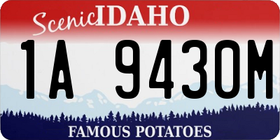 ID license plate 1A9430M