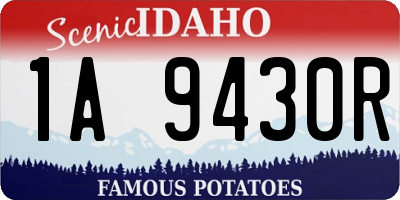 ID license plate 1A9430R