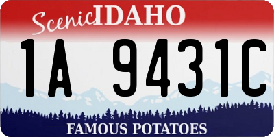 ID license plate 1A9431C