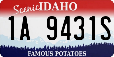 ID license plate 1A9431S