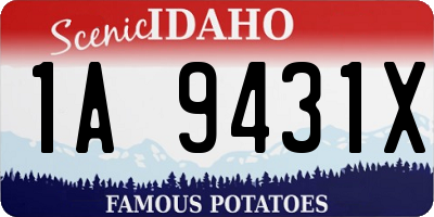 ID license plate 1A9431X