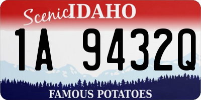 ID license plate 1A9432Q