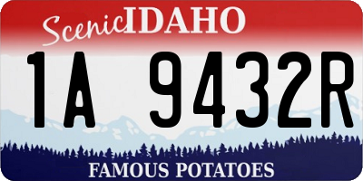 ID license plate 1A9432R