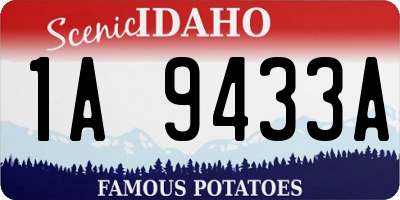 ID license plate 1A9433A