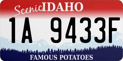 ID license plate 1A9433F