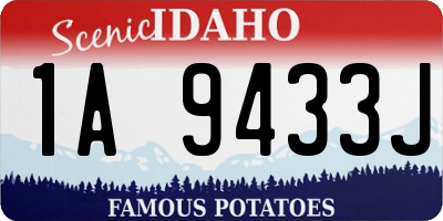 ID license plate 1A9433J