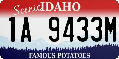 ID license plate 1A9433M